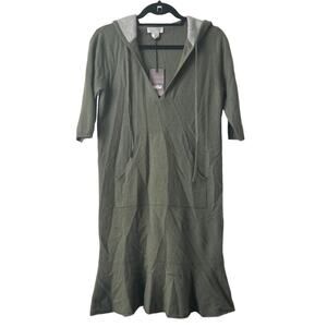 Oats Cashmere Sage Green Knit Sweater Dress Size M